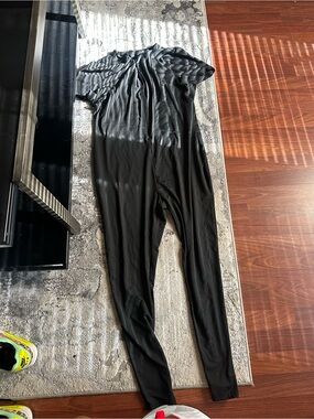 SHEIN Black Short-Sleeve Jumpsuit